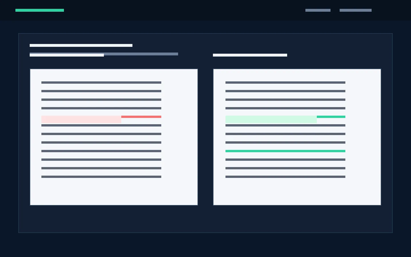 Quiet Archive PDF diff view comparing before and after changes in a monitored document